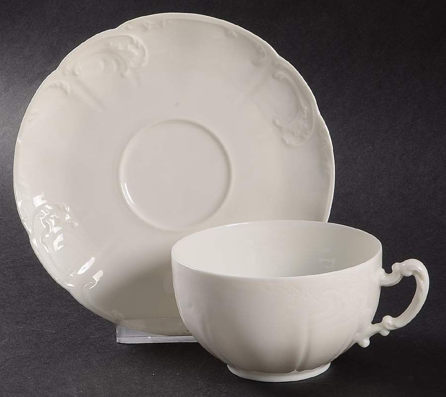 Schleiger 416 Flat Cup & Saucer Set by Haviland-1