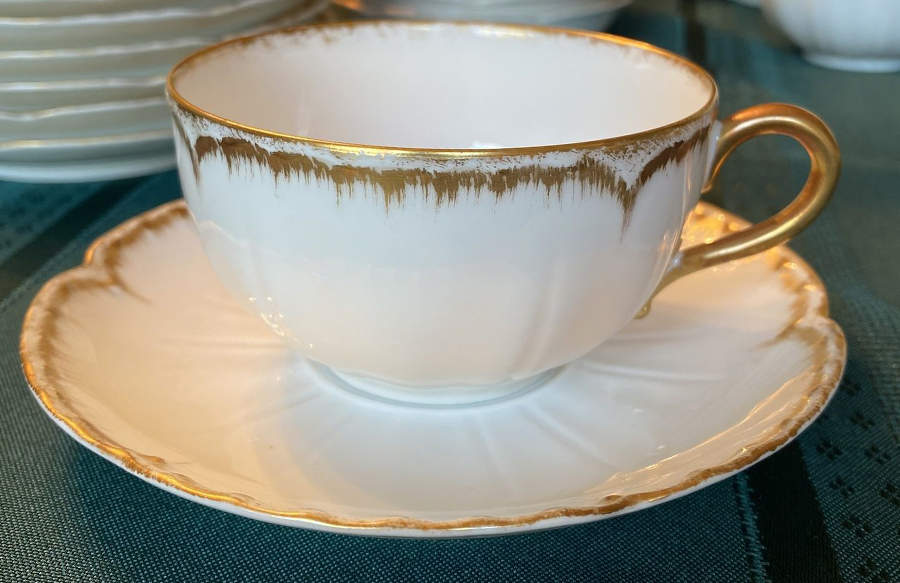 Schleiger 418 Flat Cup & Saucer Set by Haviland-1