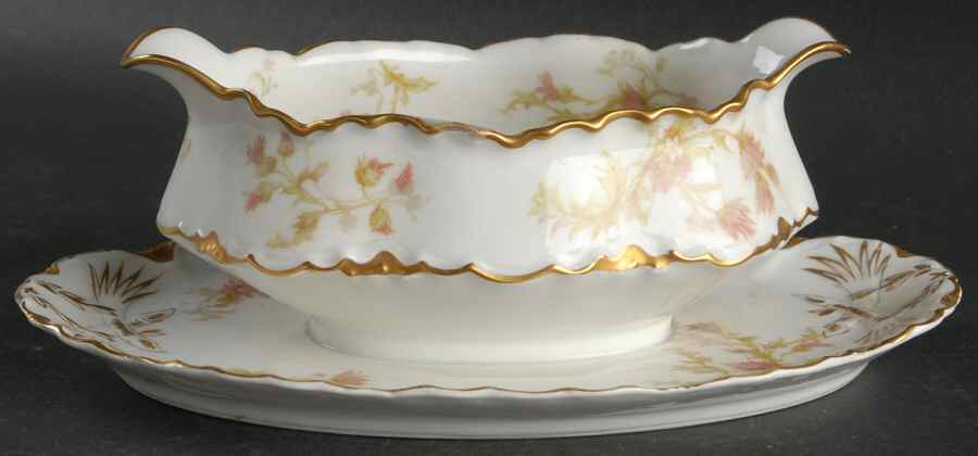Schleiger 41C Gravy Boat with Attached Underplate by Haviland-1