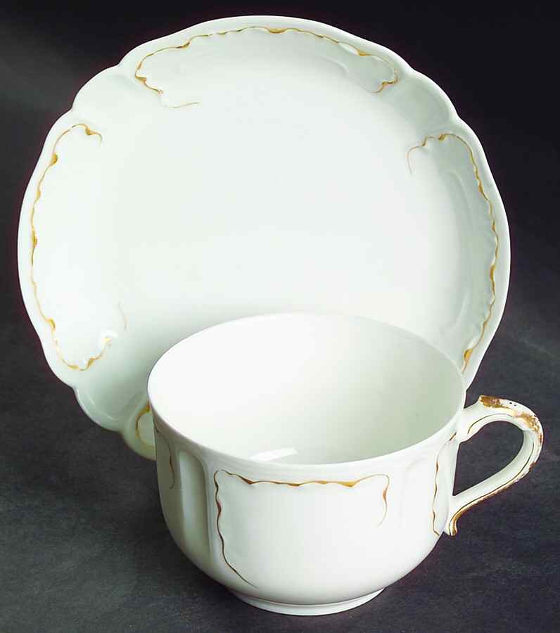 Schleiger 420 Flat Cup & Saucer Set by Haviland-1