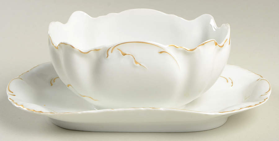 Schleiger 421 Gravy Boat with Attached Underplate by Haviland-1