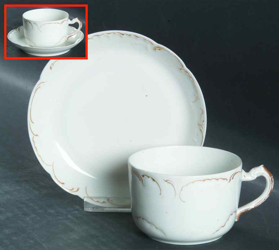 Schleiger 421 Flat Cup & Saucer Set by Haviland-1