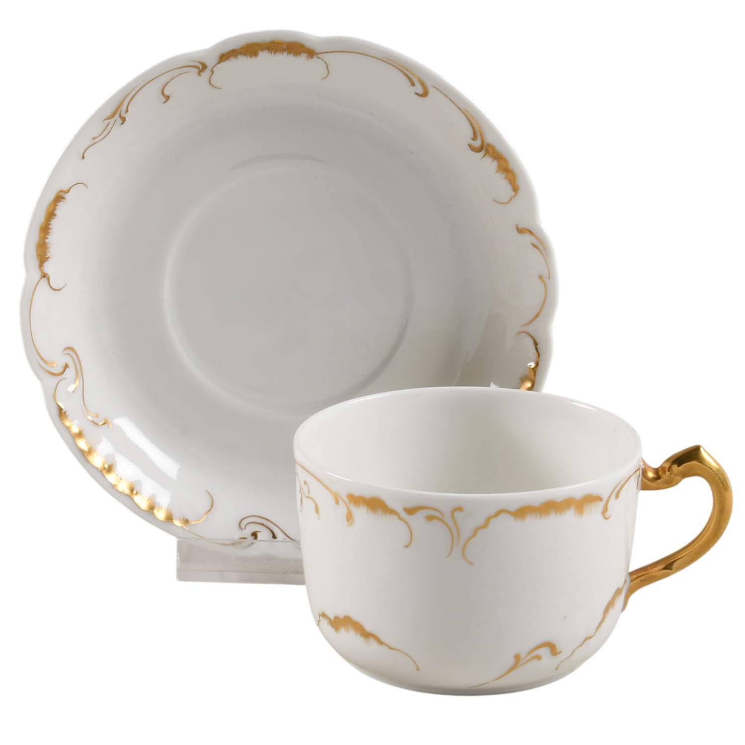 Schleiger 422 Flat Cup & Saucer Set by Haviland-1