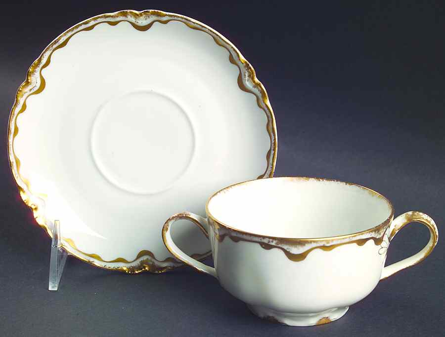 Schleiger 428 Flat Bouillon Cup & Saucer by Haviland-1