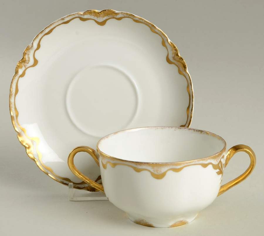 Schleiger 428 Flat Bouillon Cup & Saucer by Haviland-1