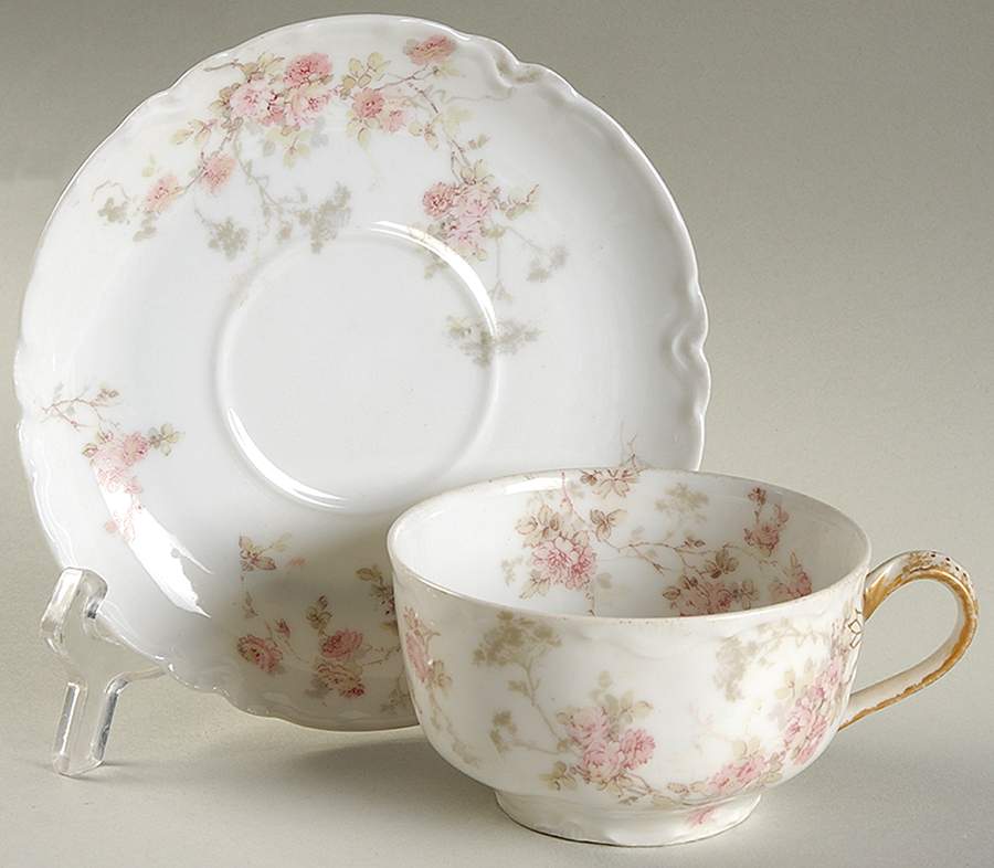 Schleiger 42A Flat Cup & Saucer Set by Haviland-1