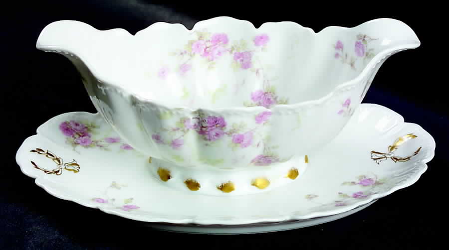 Schleiger 42E Gravy Boat with Attached Underplate by Haviland-1