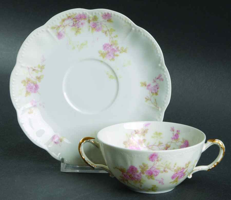 Schleiger 42E Flat Bouillon Cup & Saucer by Haviland-1