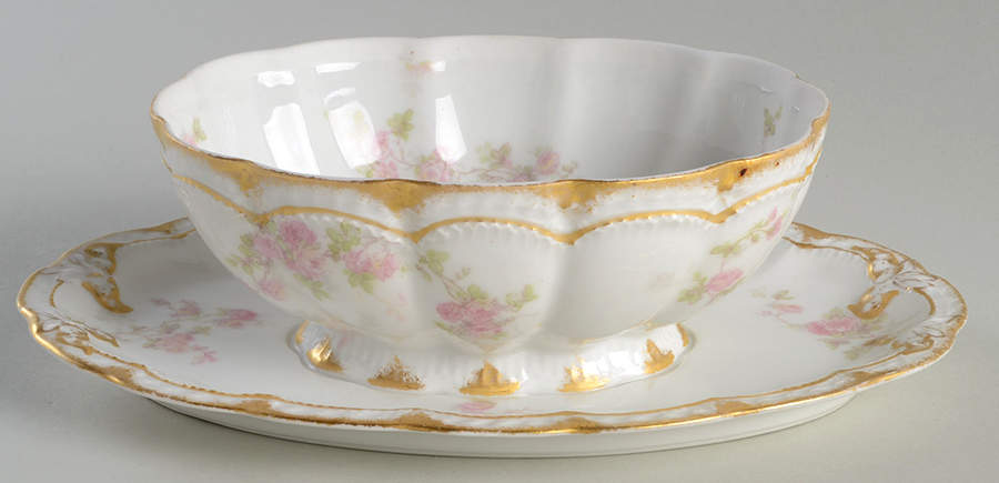 Schleiger 42G Sauce Boat with Attached Underplate No Lid by Haviland-1