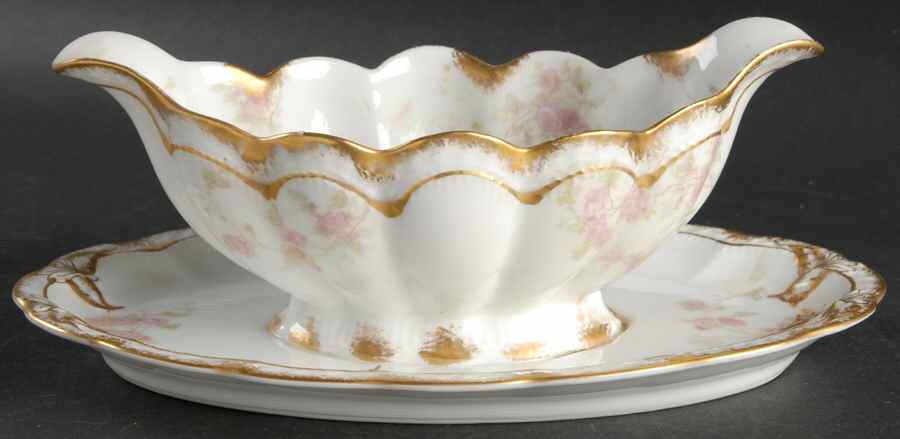 Schleiger 42G Gravy Boat with Attached Underplate by Haviland-1