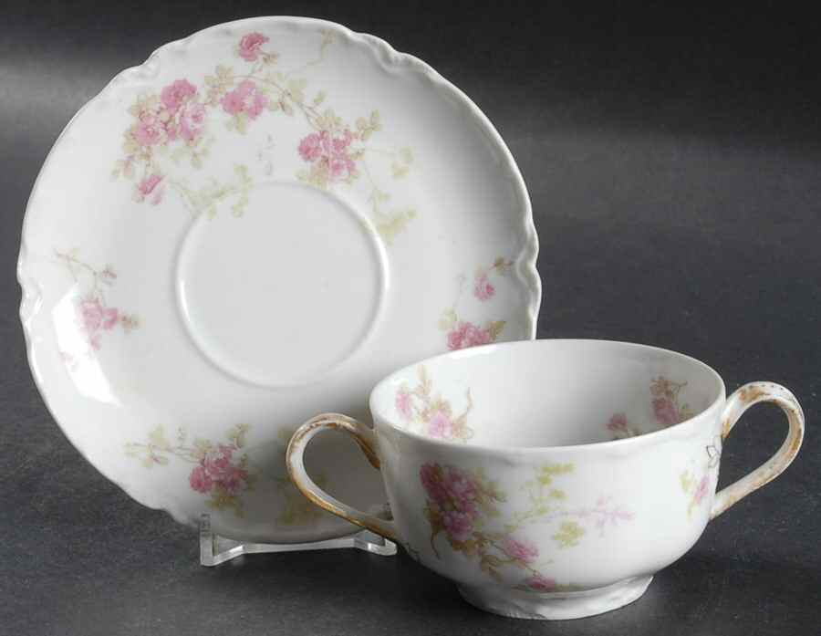 Schleiger 42H Flat Bouillon Cup & Saucer by Haviland-1