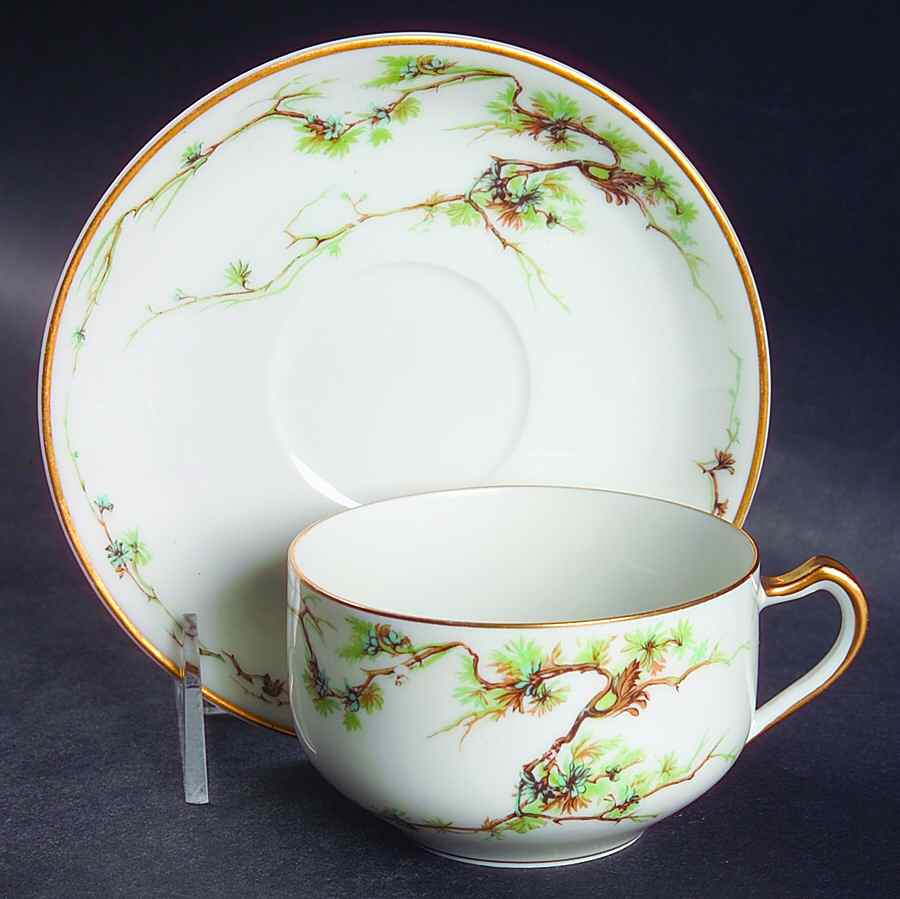 Schleiger 432 Flat Cup & Saucer Set by Haviland-1