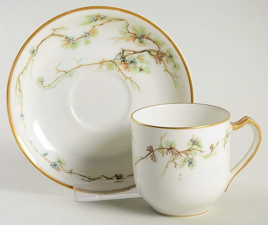 Schleiger 432 Flat Demitasse Cup & Saucer Set by Haviland-1