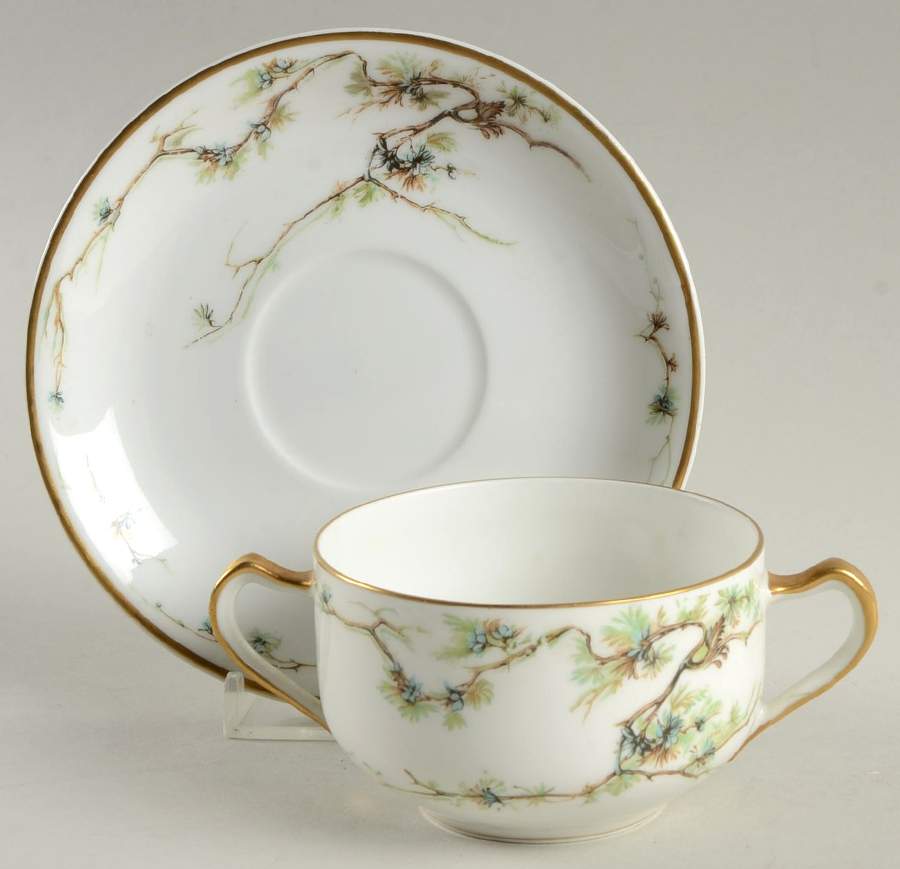 Schleiger 432 Flat Bouillon Cup & Saucer by Haviland-1