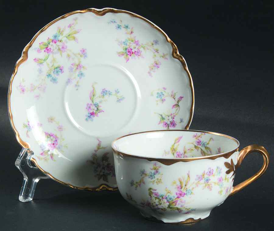 Schleiger 434 Flat Cup & Saucer Set by Haviland-1
