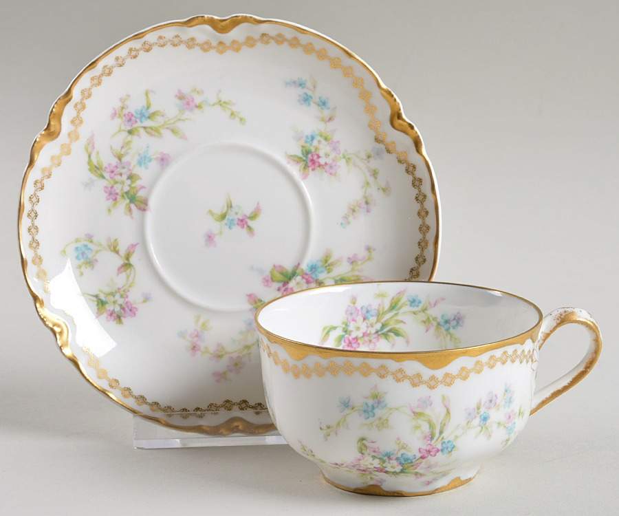 Schleiger 434E Flat Cup & Saucer Set by Haviland-1