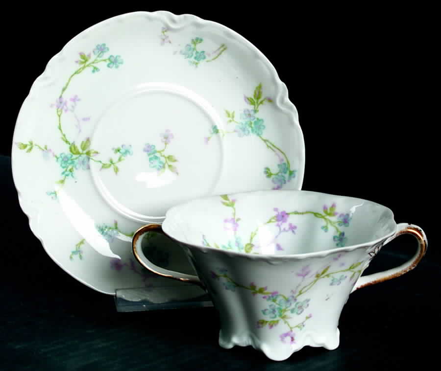 Schleiger 441b Footed Bouillon Cup & Saucer by Haviland-1