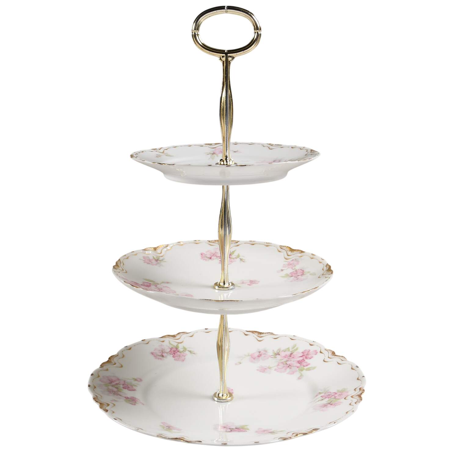 Schleiger 442A 13 7/8"-14 1/4" 3-Tiered Serving Tray(DP,SP,BB) HC by Haviland-1