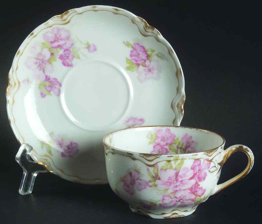 Schleiger 442A Flat Cup & Saucer Set by Haviland-1