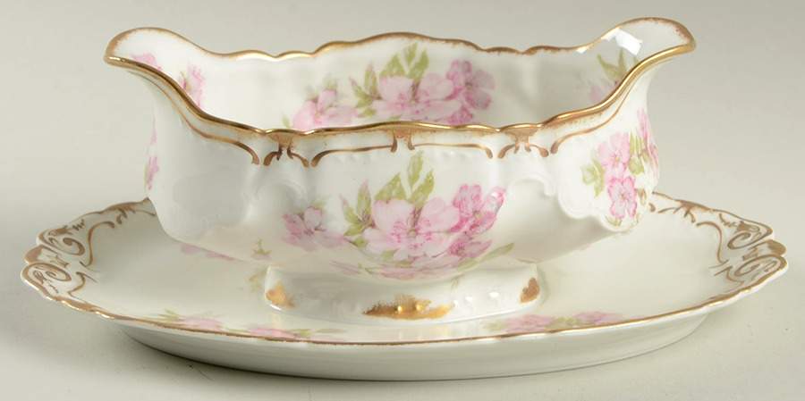 Schleiger 442d Gravy Boat with Attached Underplate by Haviland-1