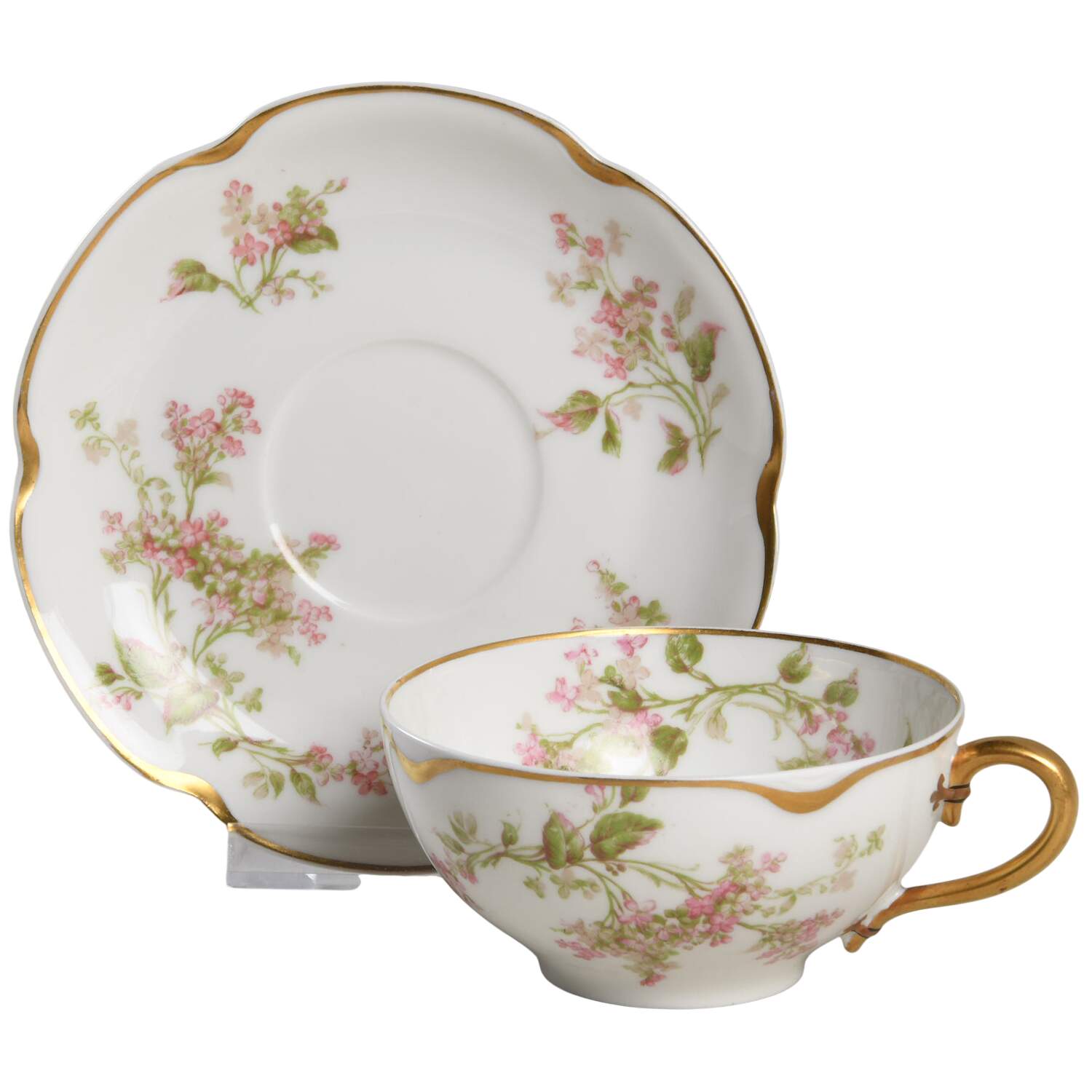 Schleiger 444 Flat Cup & Saucer Set by Haviland-1