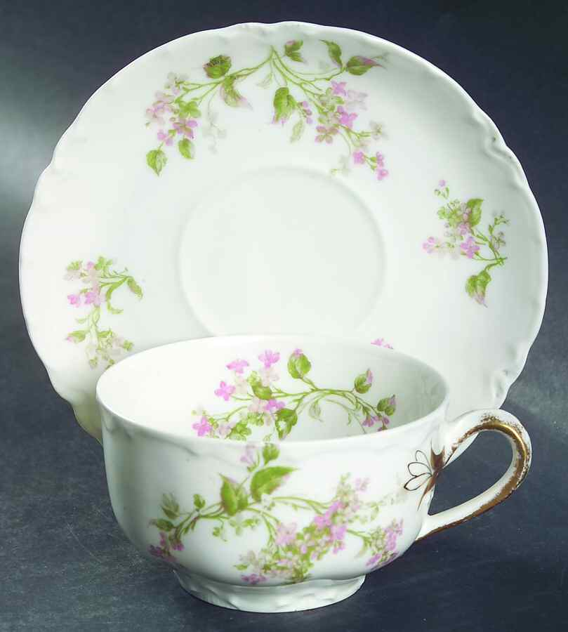 Schleiger 444a Flat Cup & Saucer Set by Haviland-1