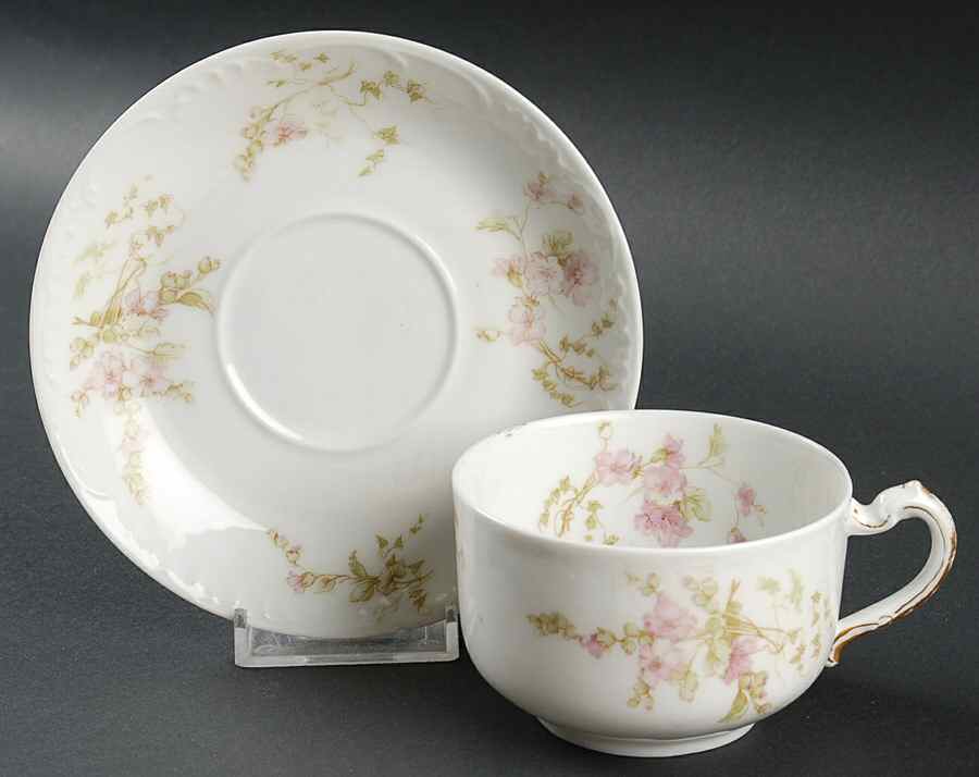 Schleiger 451 Flat Cup & Saucer Set by Haviland-1