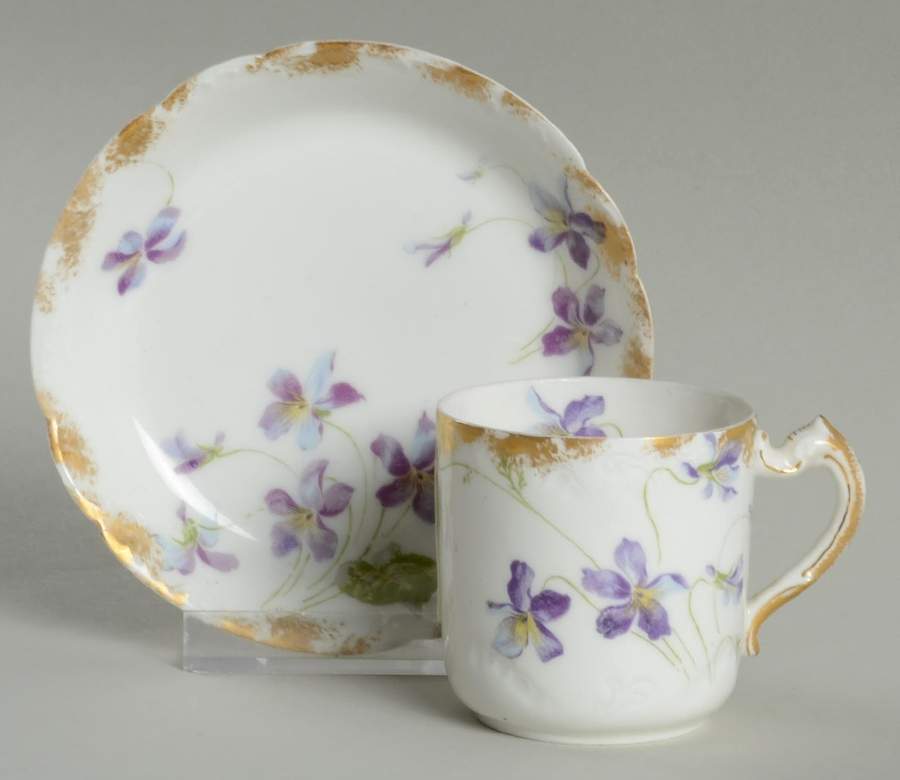 Schleiger 453d Flat Demitasse Cup & Saucer Set by Haviland-1