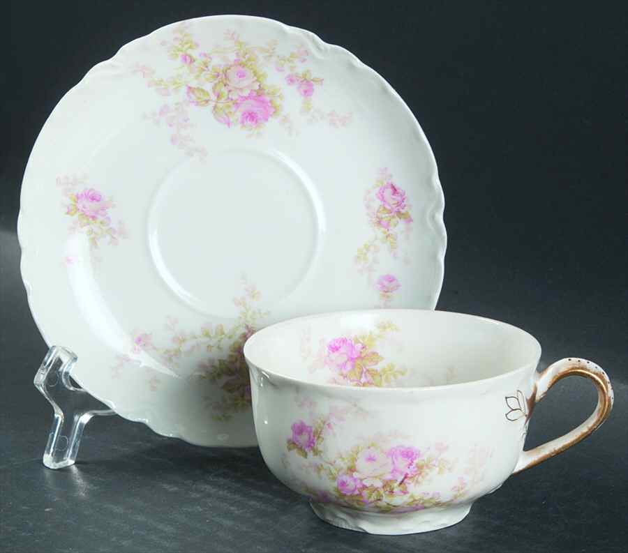 Schleiger 456 Flat Cup & Saucer Set by Haviland-1