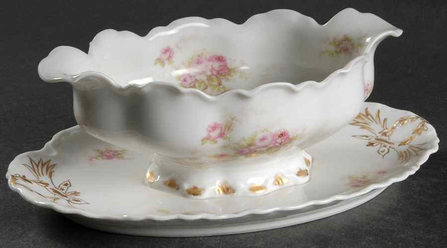 Schleiger 456 Gravy Boat with Attached Underplate by Haviland-1