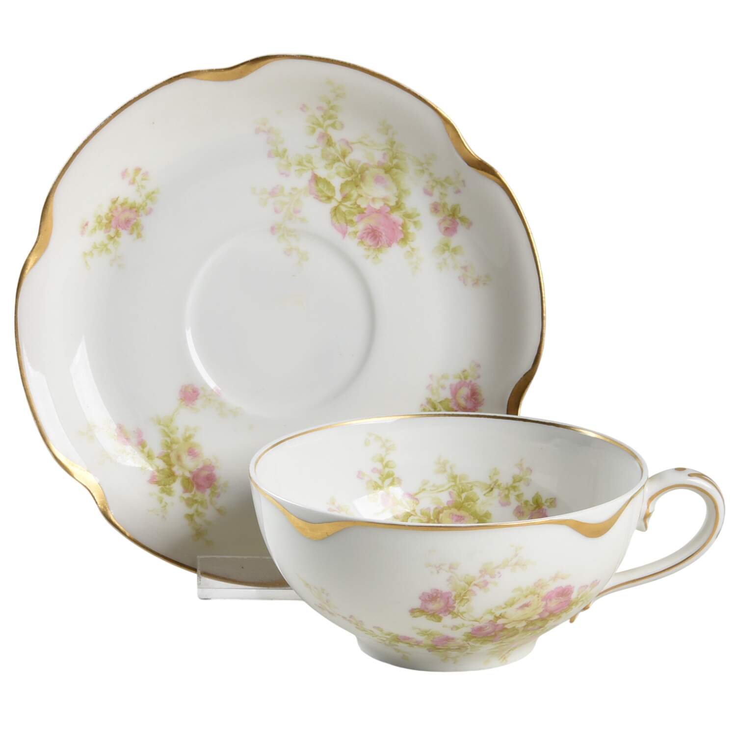 Schleiger 456a Flat Cup & Saucer Set by Haviland-1