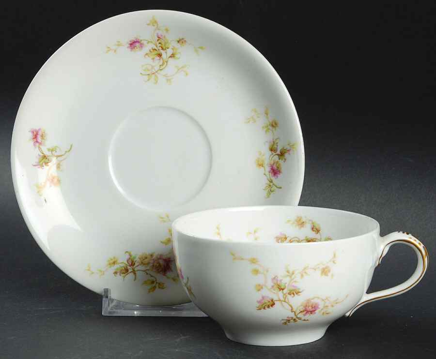 Schleiger 458 Flat Cup & Saucer Set by Haviland-1