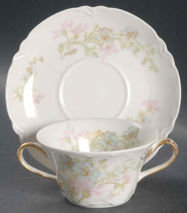 Schleiger 46 Flat Bouillon Cup & Saucer by Haviland-1