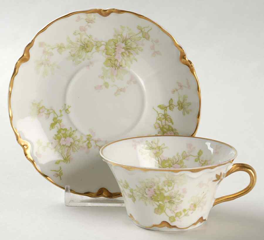 Schleiger 460G Flat Demitasse Cup & Saucer Set by Haviland-1
