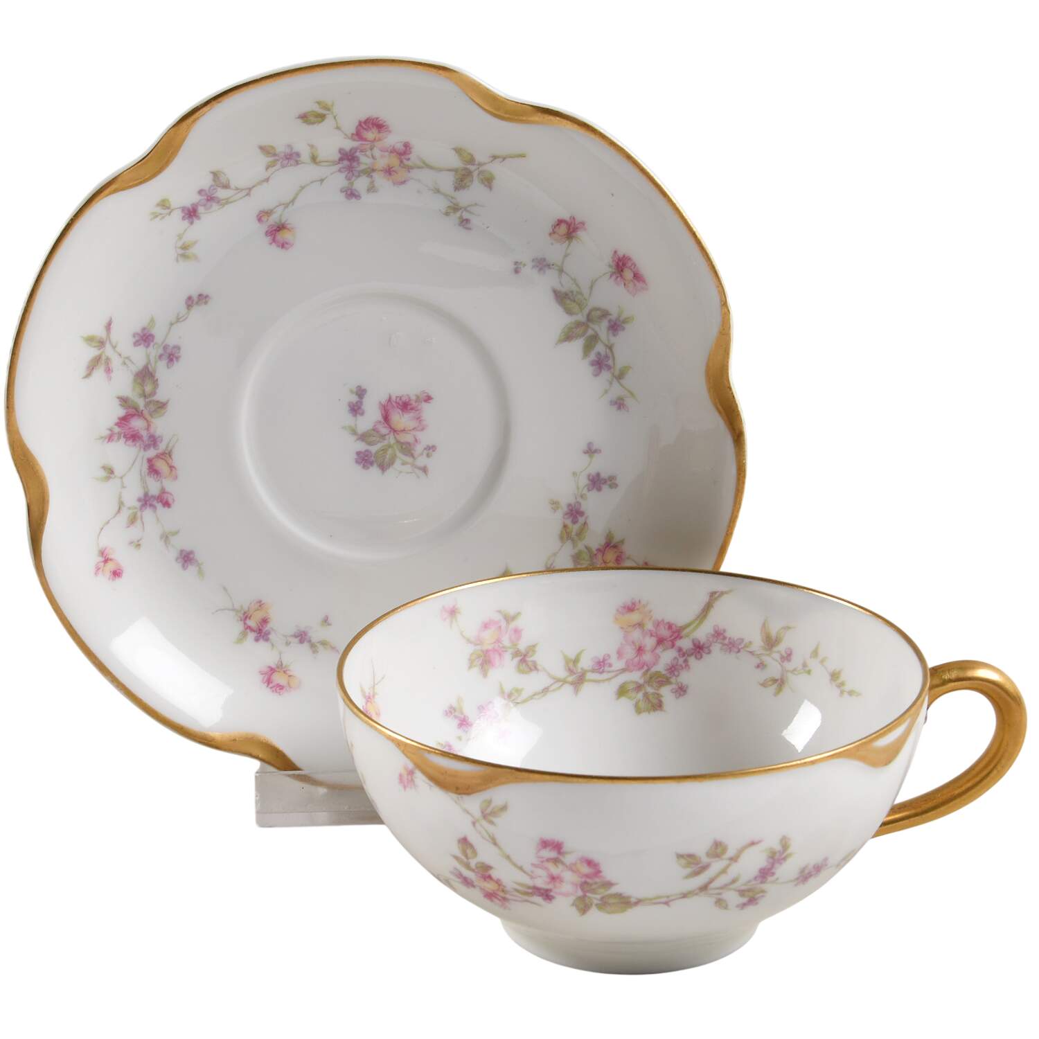Schleiger 462b Flat Cup & Saucer Set by Haviland-1