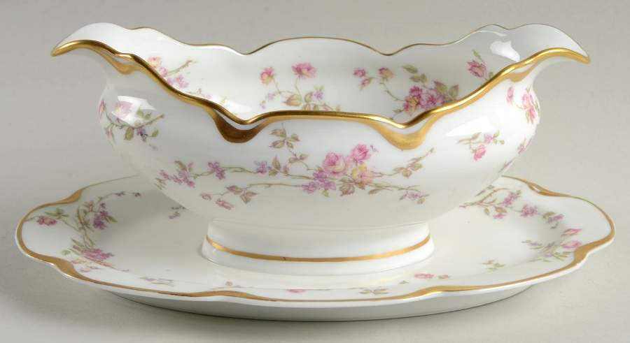 Schleiger 462b Gravy Boat with Attached Underplate by Haviland-1