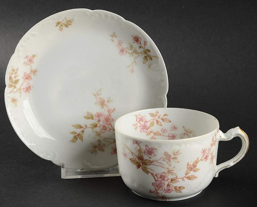Schleiger 464 Flat Cup & Saucer Set by Haviland-1