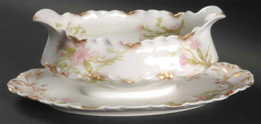 Schleiger 472e Gravy Boat with Attached Underplate by Haviland-1