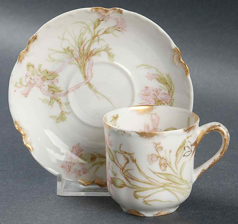 Schleiger 472e Flat Demitasse Cup & Saucer Set by Haviland-1