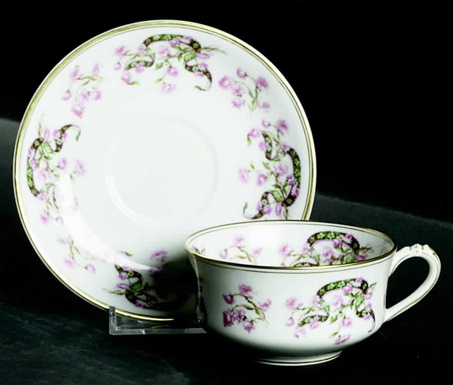 Schleiger 479 Flat Cup & Saucer Set by Haviland-1