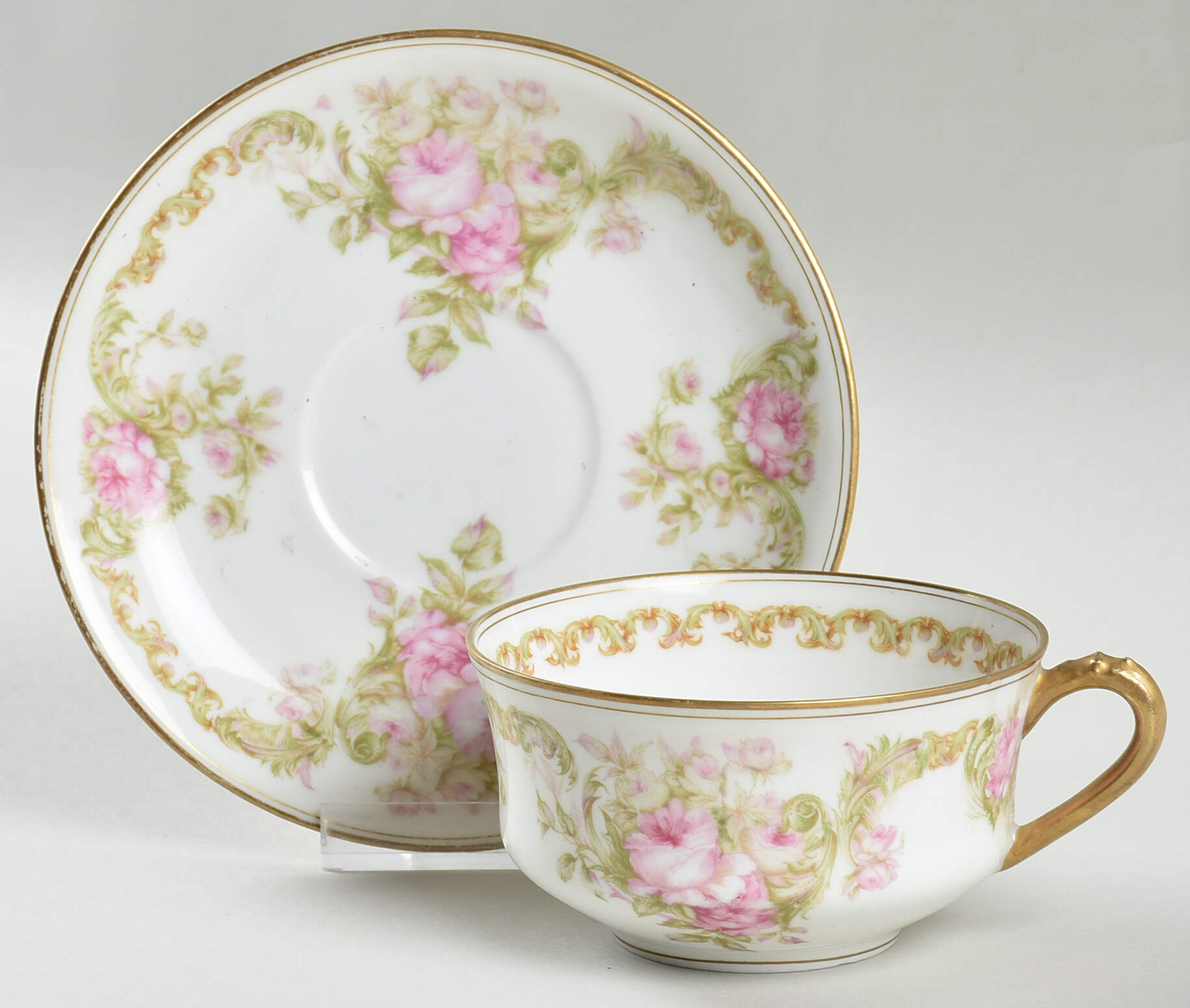 Schleiger 488 Flat Cup & Saucer Set by Haviland-1