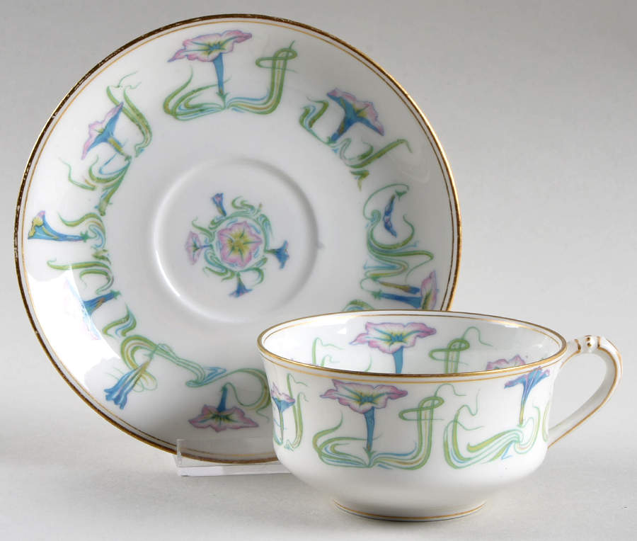 Schleiger 491 Flat Cup & Saucer Set by Haviland-1
