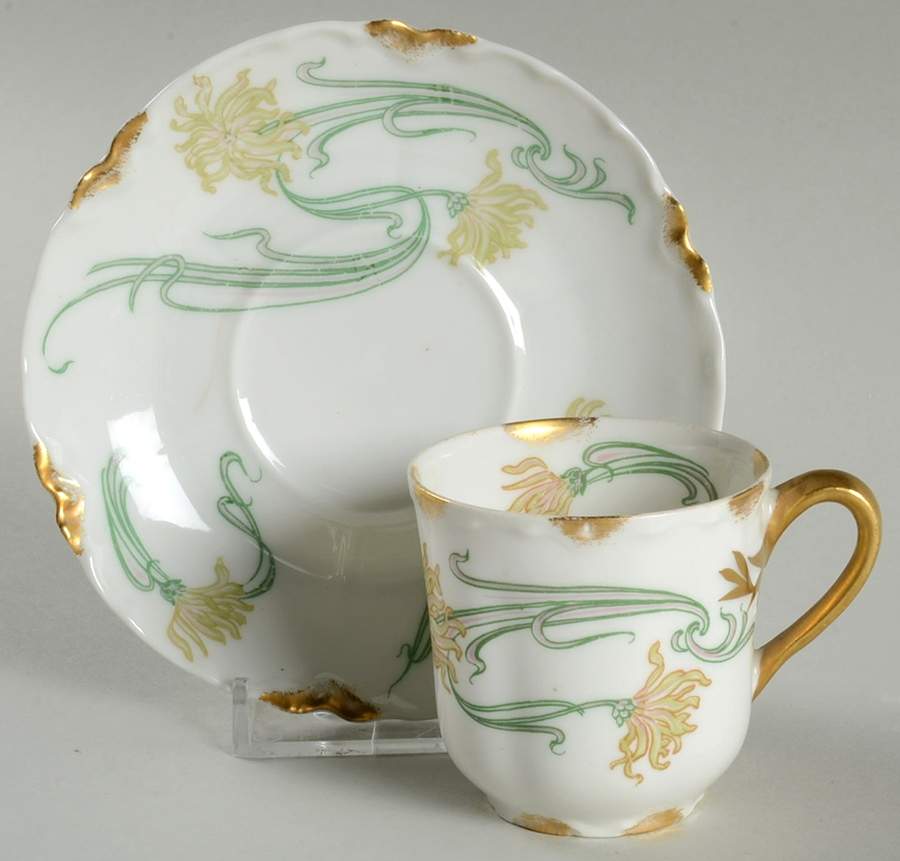Schleiger 492 Footed Demitasse Cup & Saucer Set by Haviland-1