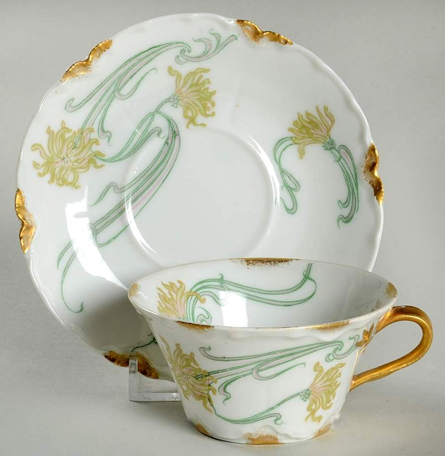 Schleiger 492 Flat Demitasse Cup & Saucer Set by Haviland-1