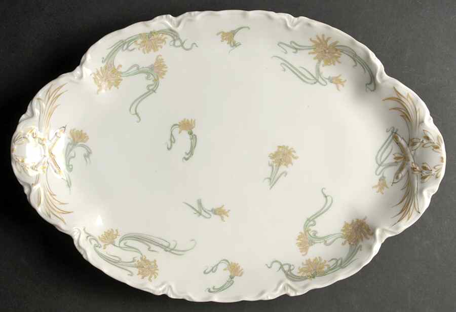 Schleiger 492G 16" Oval Serving Platter by Haviland-1