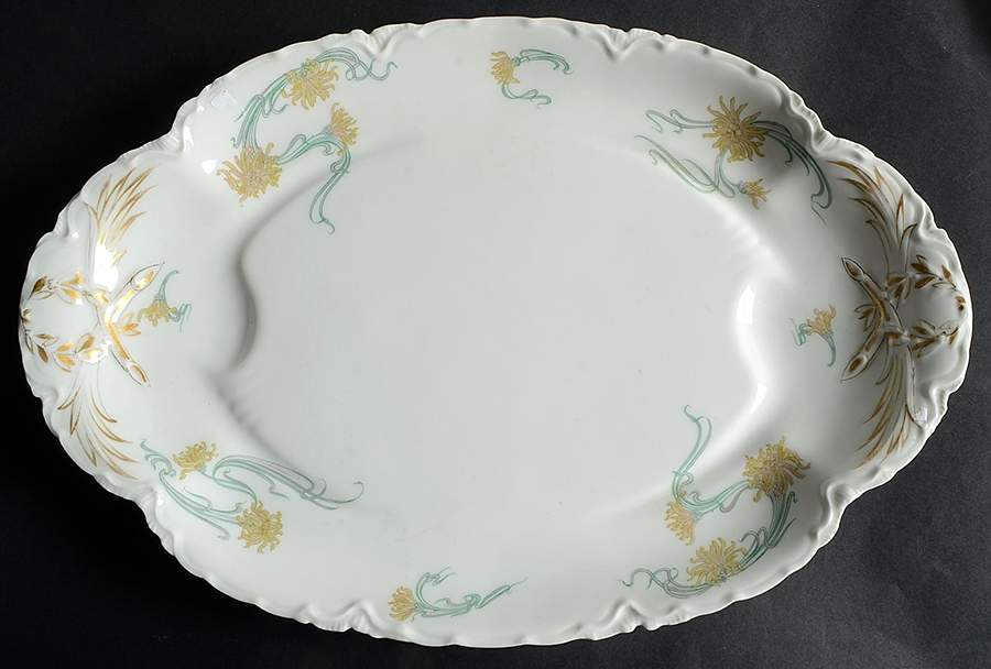 Schleiger 492G 17" Oval Serving Platter by Haviland-1