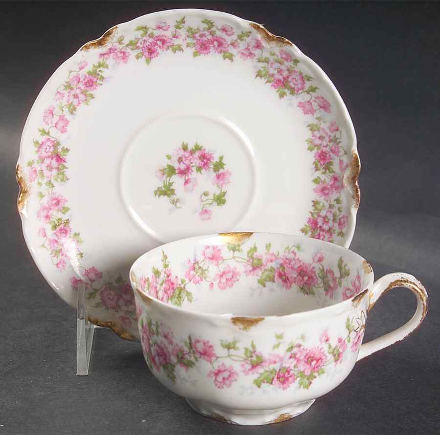 Schleiger 498 Flat Cup & Saucer Set by Haviland-1