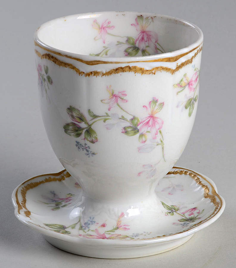 Schleiger 50 Egg Cup with Attached Underplate by Haviland-1