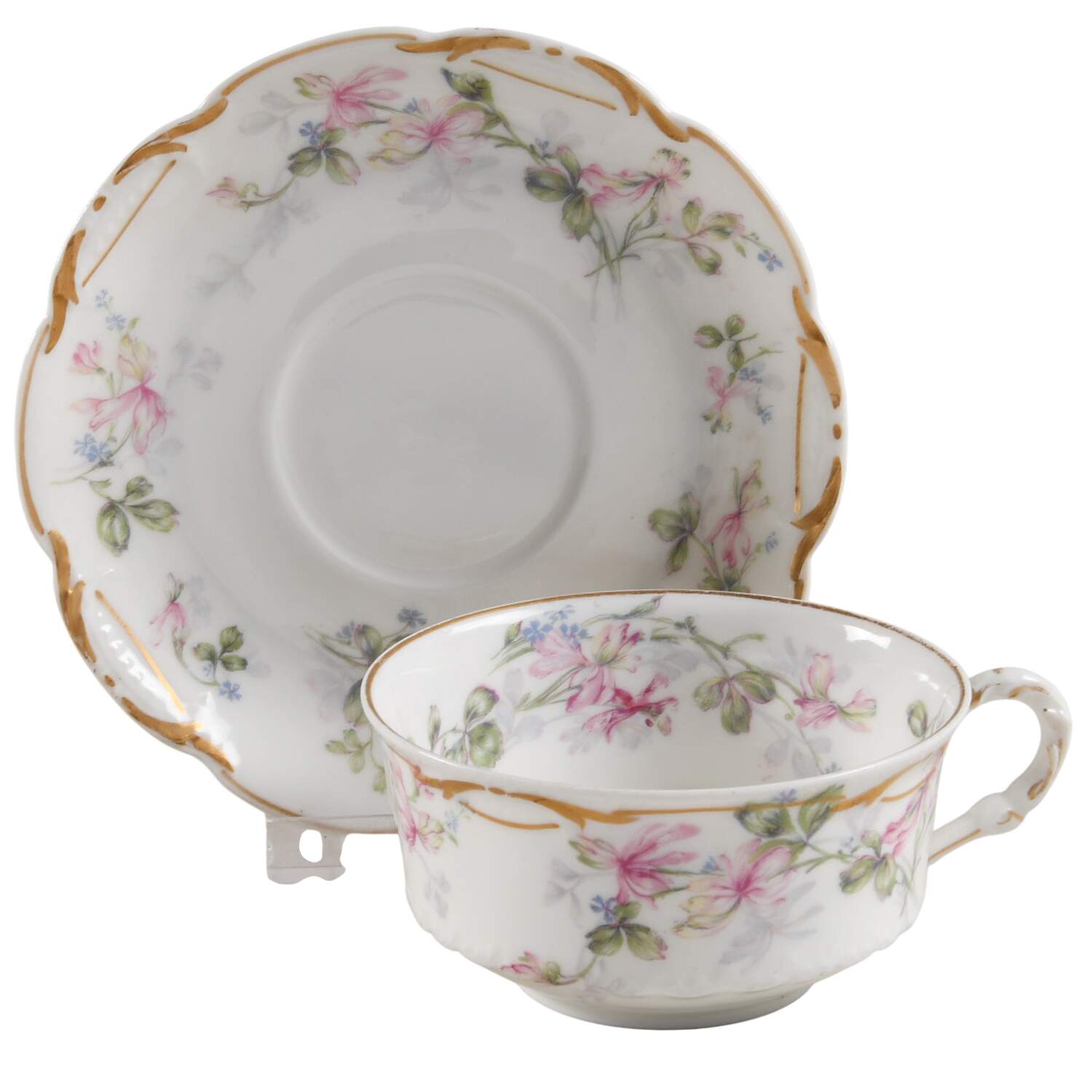 Schleiger 50c Flat Cup & Saucer Set by Haviland-1