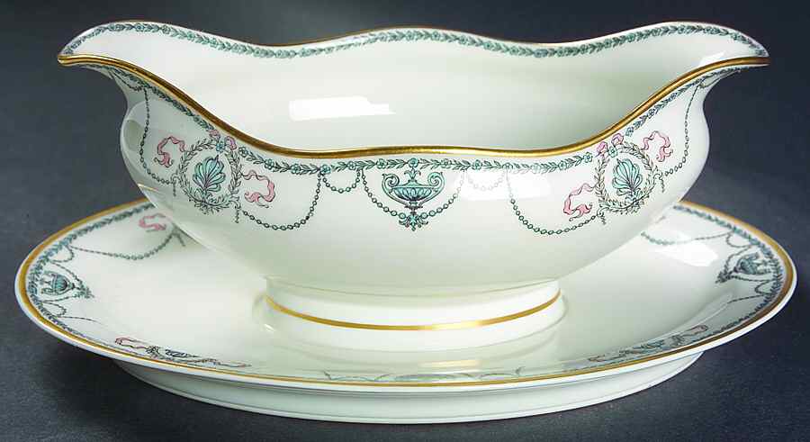 Schleiger 510 Gravy Boat with Attached Underplate by Haviland-1